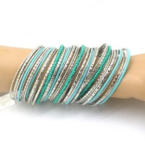 Bangle Galore Turquoise Colors Silver Plated